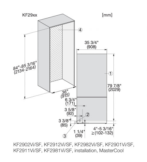 Miele 美诺 嵌入式KF 2912 Vi双门冷冻冷藏冰箱